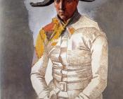 坐着的小丑（画家萨尔瓦多） - 巴勃罗·毕加索